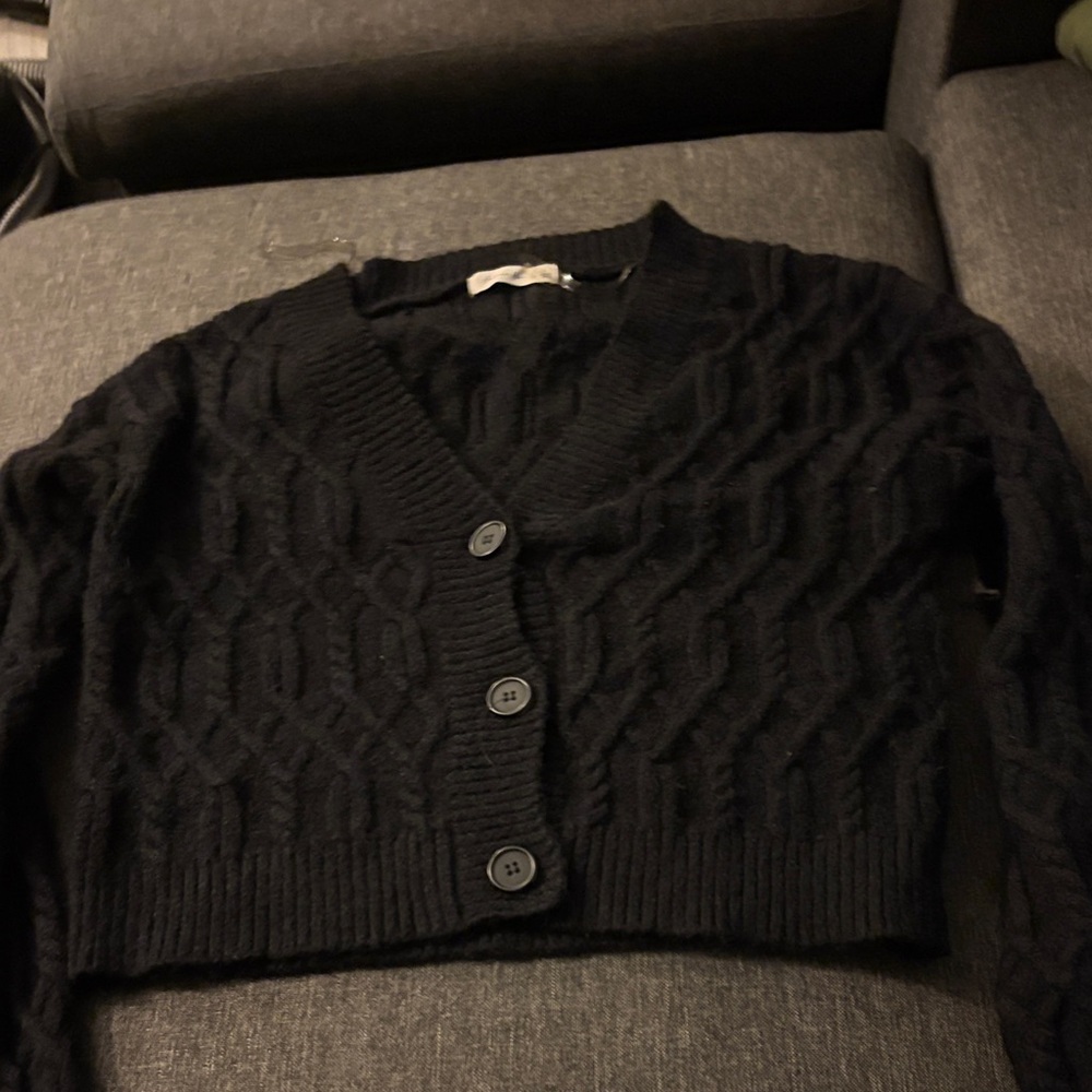 Black Cable Knit Women's Sweater